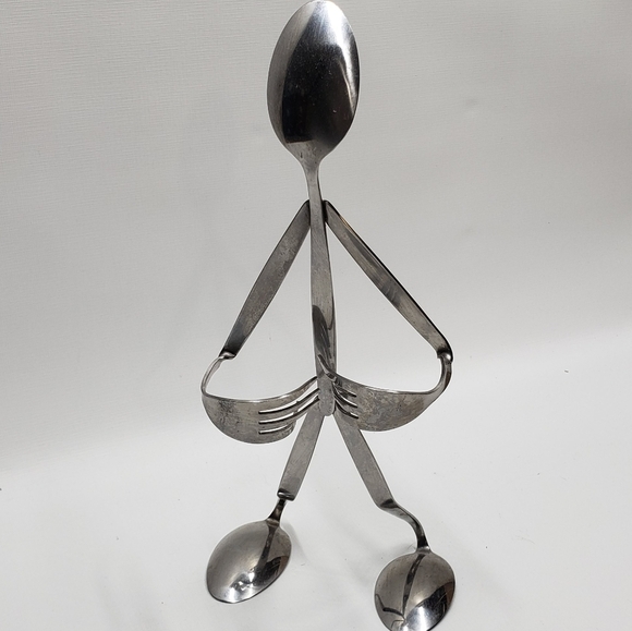 Silver Tone Metal  Serving Utensils Holder - Picture 8 of 10